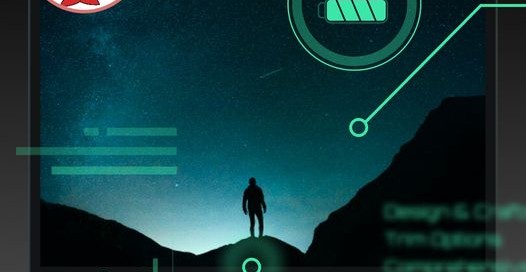 Man on a hill in computer screen Mac