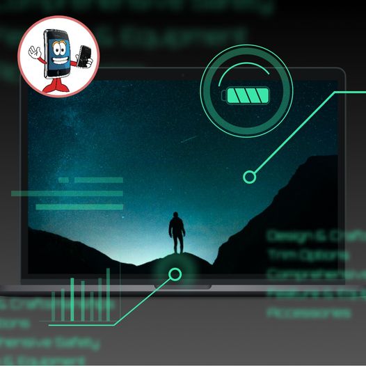 If an accident happens to your Mac always consider us Man on a hill in computer screen Mac