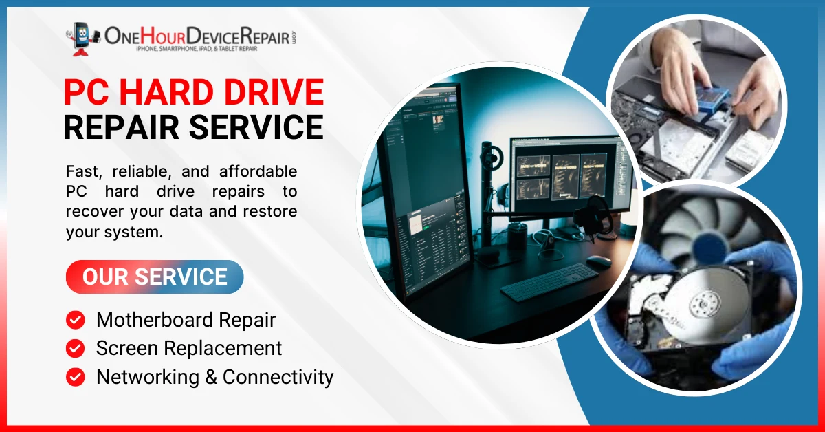 Hard Drive Crashed Hard Drive Crashed? Get the Best PC Repair Solutions in Redmond By One Hour Devicr Repair