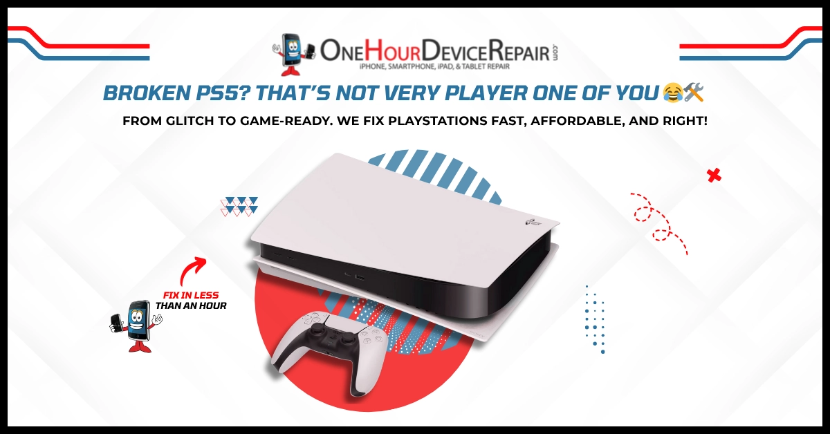 Broken PS5 Broken PS5 Repair by One Hour Device Repair